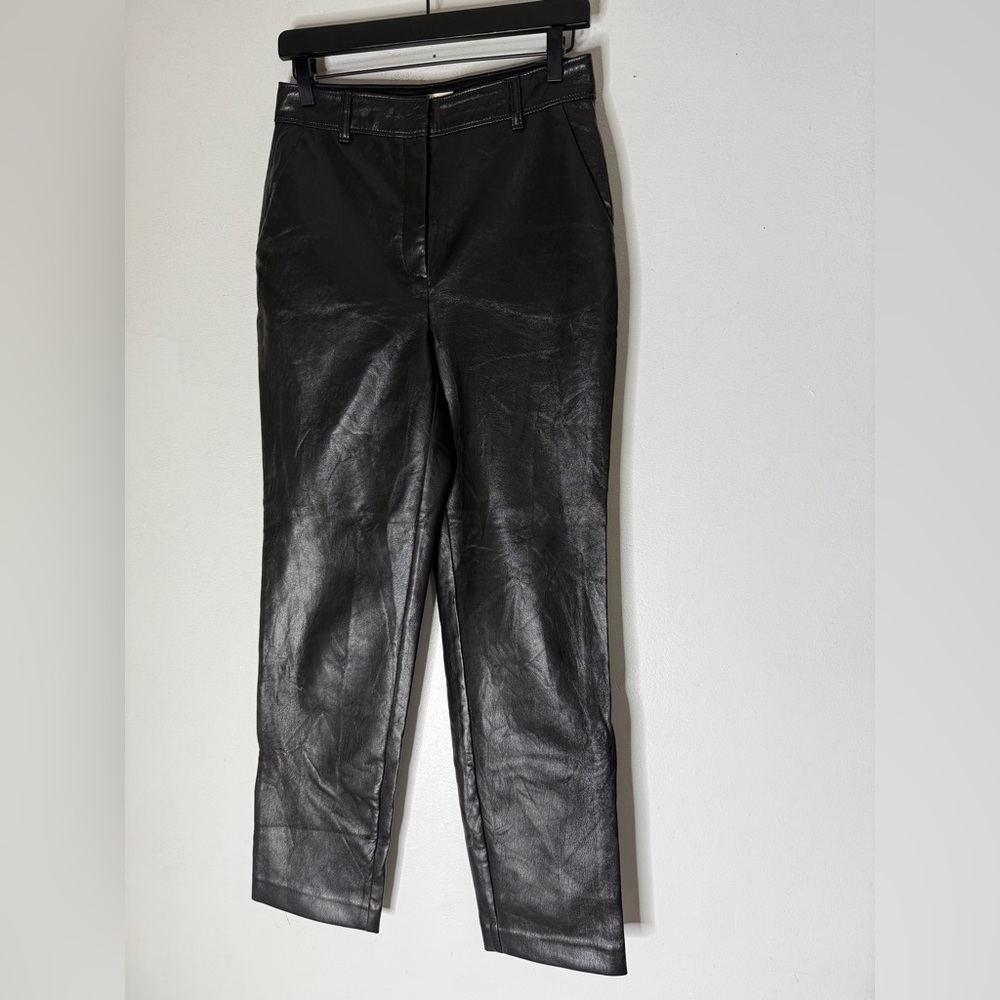 Babaton Faux Leather Pants‎ Womens 6 Black Ankle Aritzia